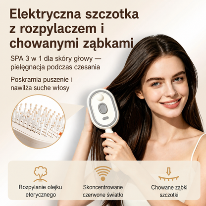 Elektryczna szczotka z rozpylaczem podczas użytkowania