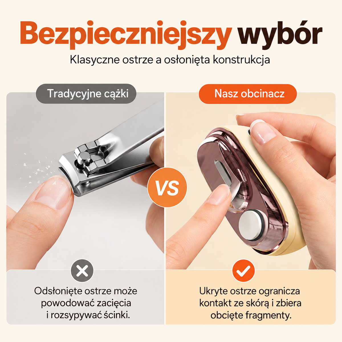 Porównanie osłoniętej konstrukcji z tradycyjnymi cążkami