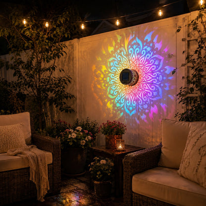 Solarna lampa ścienna Mandala