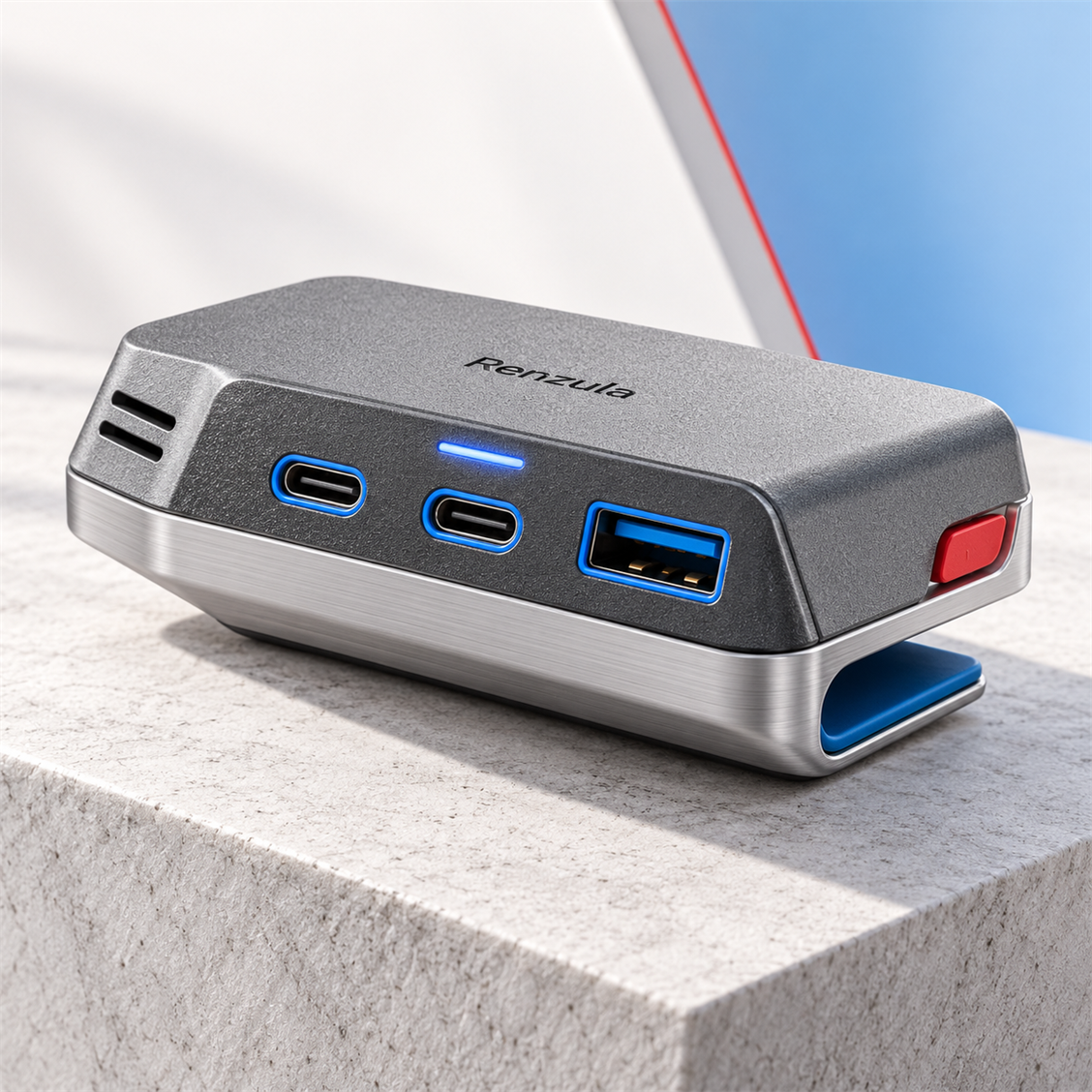 Renzula Multi-Port Charging Hub detail and installed view