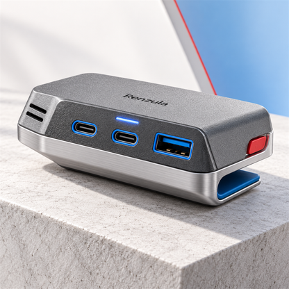 Renzula Multi-Port Charging Hub detail and installed view
